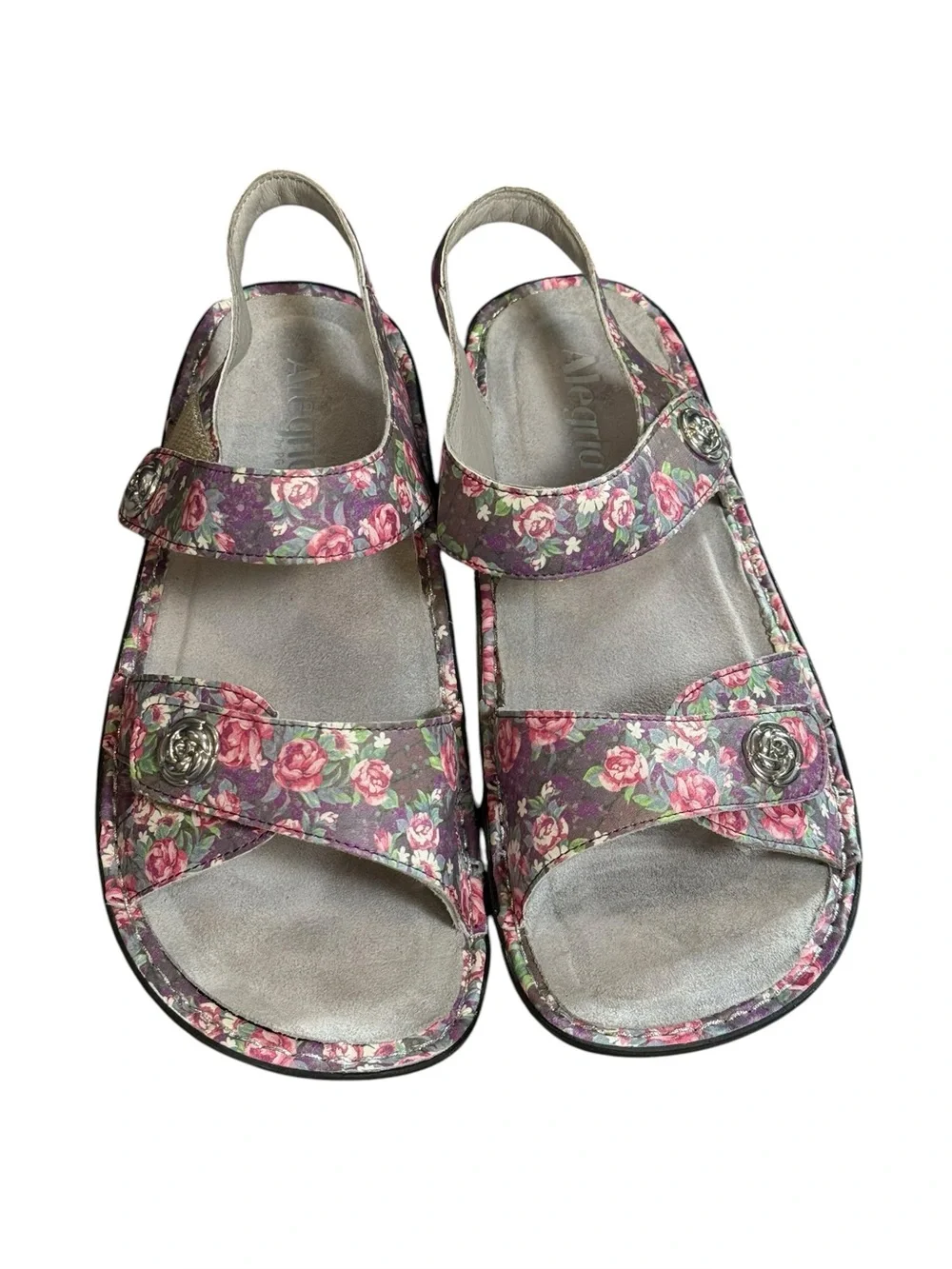 Alegria Leather Floral Comfort Sandals EU 41 US 10–10.5